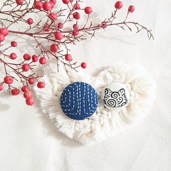 ★くるみボタンブローチ★