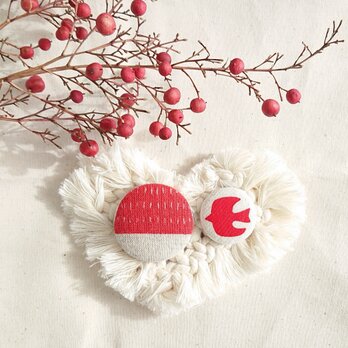 ★くるみボタンブローチ★