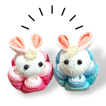 【うさぎ雛 コンパクト雛飾り】ひな祭り 春インテリア ちりめん 桃の節句 玄関飾り