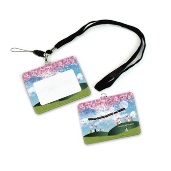 IDケース/IDカードホルダー/パスケース【ほのぼのにゃんこ（さくら銀河鉄道）】（名入れ可）