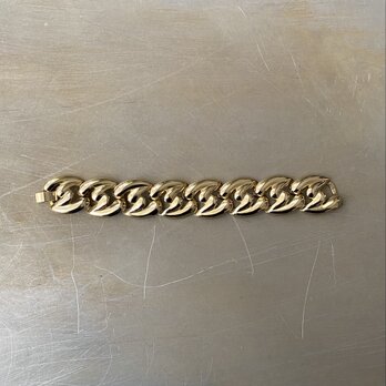 Vintage 80s-90s USA retro mode gold tone wide chain bracelet