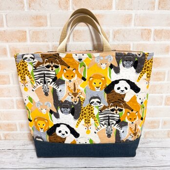 大きいレッスンバッグ(裏キルト)　【あにまるず】