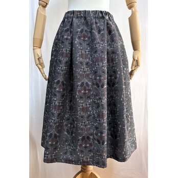 紬のタックギャザースカート