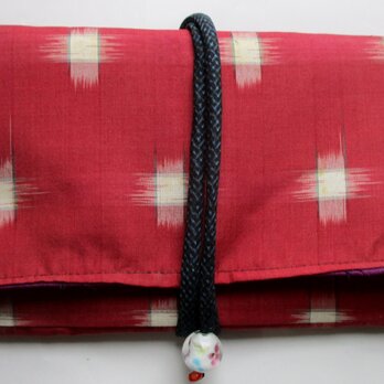 ８６３１　銘仙の着物で作った和風財布・ポーチ