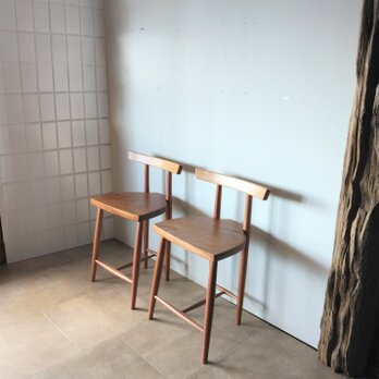 ゆったりカウンターチェア　欅・無垢材・ハイスツール・ディスプレイにも