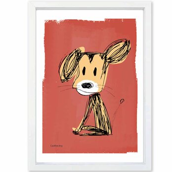 のんきなイヌ　犬　　送料無料 　イイネたのしいポスター　イラスト　ポスター　アートポスター　アート/sei検索新着順　4006