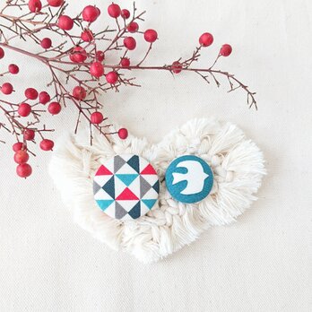 ★くるみボタンブローチ★