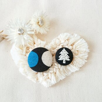 ★くるみボタンブローチ★