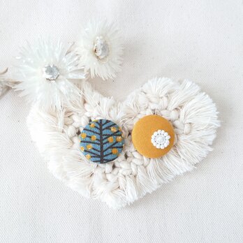 ★くるみボタンブローチ★