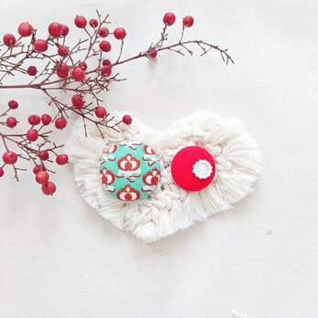 ★くるみボタンブローチ★