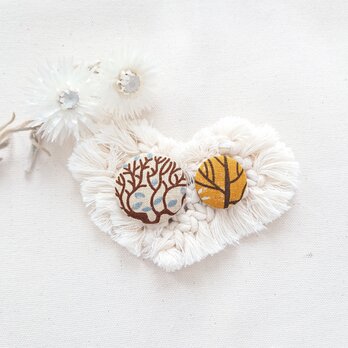 ★くるみボタンブローチ★