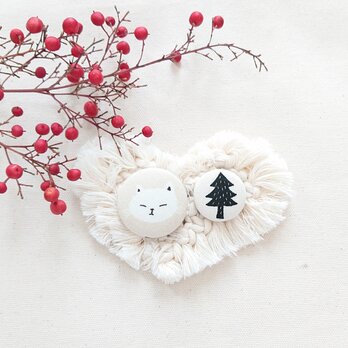 ★くるみボタンブローチ★