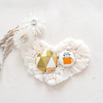 ★くるみボタンブローチ★