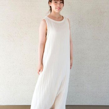 Organic Cotton3重ガーゼ　Aラインロングワンピース（生成り色）