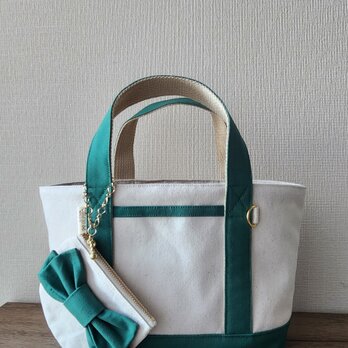 リボンポーチつき可愛いミニトートバッグ