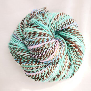 チョコミント｜106g/125m｜手紡ぎ糸