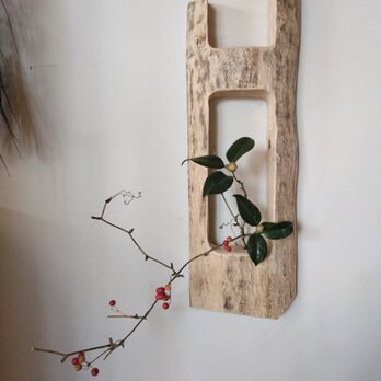 桐の木・一輪挿し　　〜壁掛けディスプレイ・フラワーベース〜