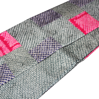 【一点もの】手仕事の結晶 鹿の子絞り 正絹キリバミ半幅帯