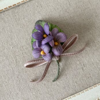 染め花のすみれのポニーフック(薄紫)