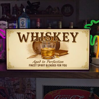 【オーダー無料 Lサイズ】ウイスキー バーボン スコッチ パブ バー 店舗 自宅 照明 ランプ 看板 置物 雑貨 ライトBOX