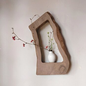 神代杉のディスプレイウォール ラック　〜壁掛けフラワーベース・ディスプレイ・自然仕上げ〜