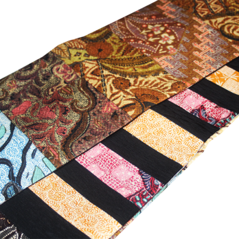 【一点もの】至高の伝統美 シルクジャワ更紗 正絹キリバミ半幅帯