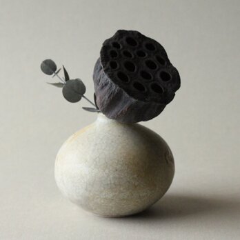 竹炭貫入　花器　S