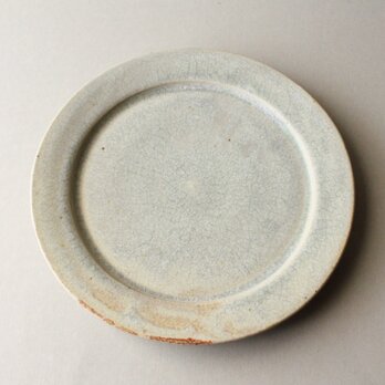 竹炭貫入　リム付8寸皿