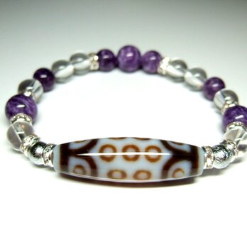 二十一眼天珠（白）/ガネーシュヒマール水晶