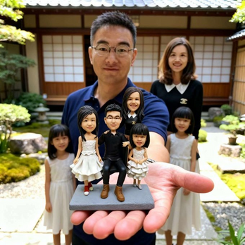 写真から作るオーダーメイドフィギュア｜家族・グループ対応 にそっくり似顔人形｜家族写真を立体に｜世界に一つの記念品 家族記念日