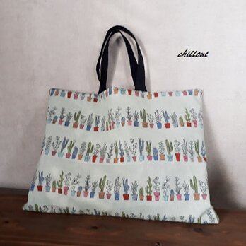 【入園・入学】レッスンバッグ：サボテン：エメラルド【0432】