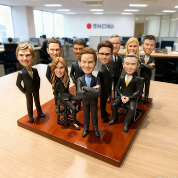 写真から作るオーダーメイドフィギュア｜会社 ・グループ似顔人形 ｜大人数 肖像画 ❤送別会・歓迎会 プレゼント ❤創立 周年記念