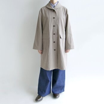 ヴィンテージ調＊国産綿麻キャンバスのスプリングコート（モカベージュ）