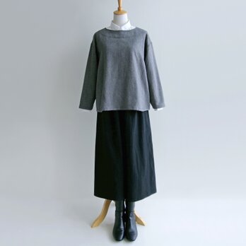 国産コットン＊ヘリンボーン織のプルオーバー（裏起毛生地）