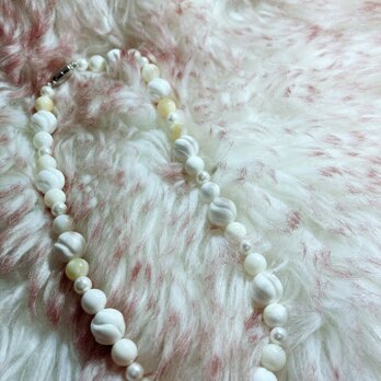 あこや真珠と天然石のネックレス