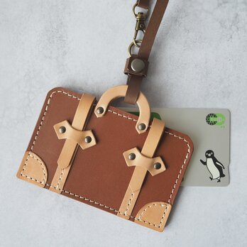 本革＊クラッシックなトランク型パスケース