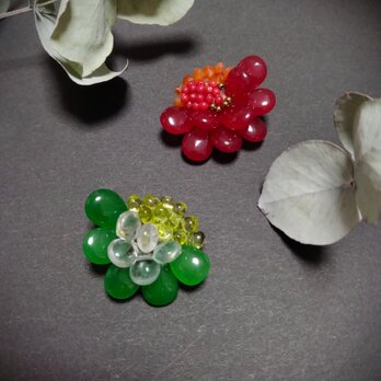 [ブローチ] green flower mix
