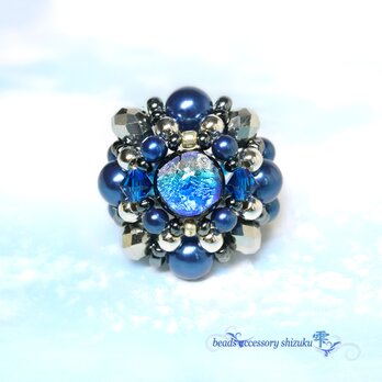 【蓄光】ホタル玉リングB＊14号＊ヨナグニブルー