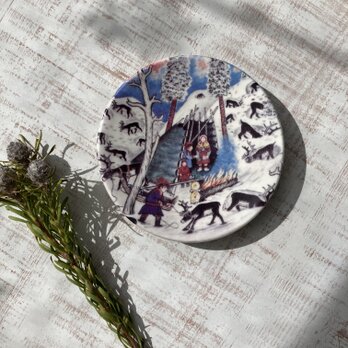 サーミ族の冬のキャンプ＊北欧＊絵本のような壁飾り／ARABIA／ウォールプレート