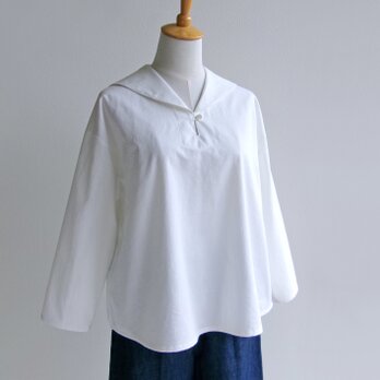 ゆったりシルエットのセーラーカラーTブラウス（児島6オンスデニム）