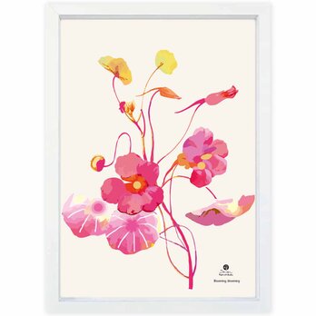 咲く咲く2　花　送料無料 　イイネたのしいポスター　イラスト　ポスター　アートポスター　アート/sei検索新着順　4010