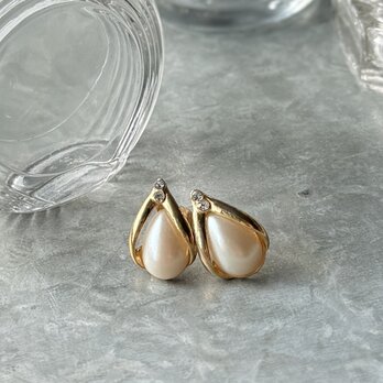 PA483-【 AVON 】エイボン・ヴィンテージピアス 1990's "Golden Pearlesque"