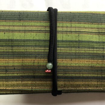 ８６３４　縞柄の着物で作った和風財布・ポーチ