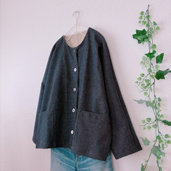 岡山産くったりデニムドルマンジャケット