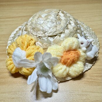 うさぎさん用春のお出かけ麦わら帽子