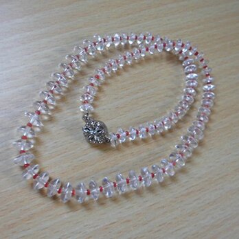 ソロバン水晶×サンゴのグラデーション