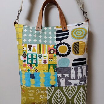 2ウェイショルダーバッグ　 パッチワーク　イエローのコピー