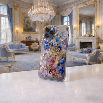 ハンドメイド スマホケース レジン 立体デコ アンティーク調 ロマンティック 大人可愛い iPhoneケース 一点物