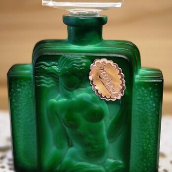 アールデコ マラカイトガラス香水瓶 1930'  H. ホフマン   ボヘミアン グラマラス