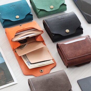 お札が折れない 高機能コンパクト財布 LF-051 マルゴー×ヌメ革ツートン レザーウォレット 小さい財布 軽い財布